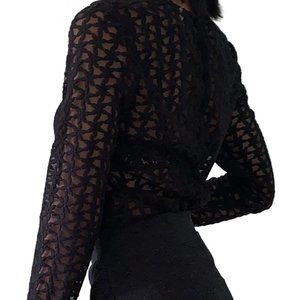 H&M | Sheer Mesh Long Sleeve Top